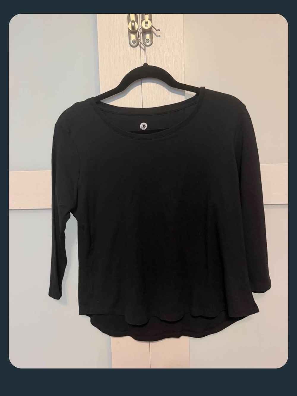 Ruby Rd. Black 3/4 Sleeve Top Size PL